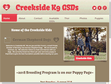 Tablet Screenshot of creeksidek9gsd.com